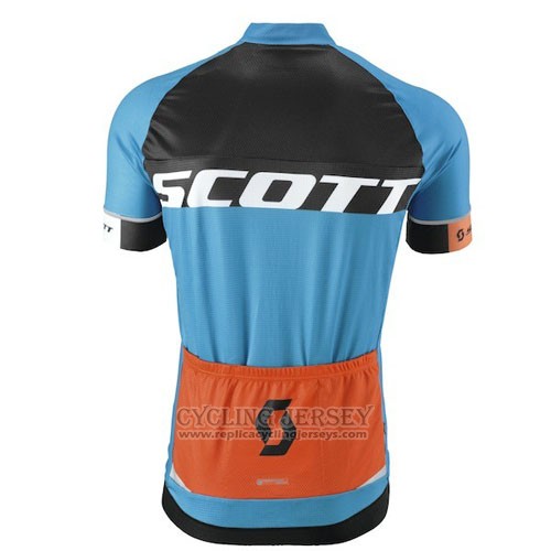 2016 Cycling Jersey Scott Bluee and Orange Short Sleeve and Bib Short