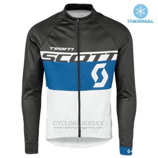 2016 Cycling Jersey Scott Bluee and White Long Sleeve and Bib Tight
