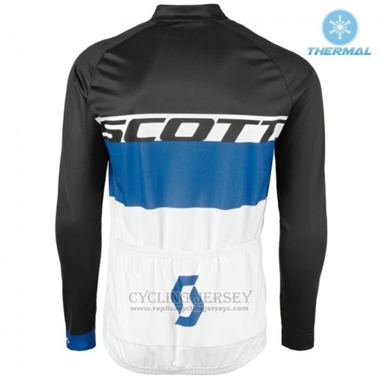 2016 Cycling Jersey Scott Bluee and White Long Sleeve and Bib Tight