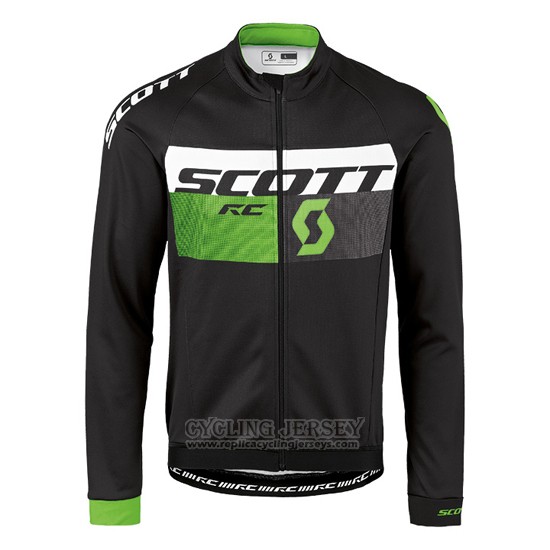 2016 Cycling Jersey Scott Green and Black Long Sleeve and Bib Tight