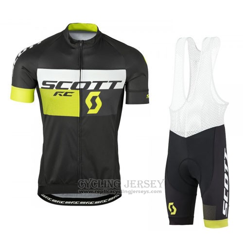 2016 Cycling Jersey Scott Green and Black Short Sleeve and Bib Short