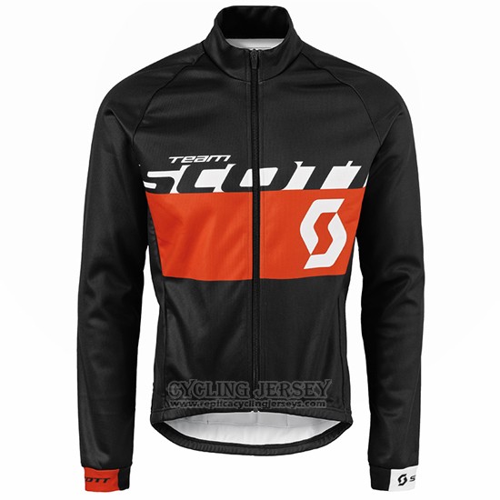 2016 Cycling Jersey Scott Orange and Black Long Sleeve and Bib Tight