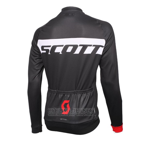 2016 Cycling Jersey Scott Red and Black Long Sleeve and Bib Tight