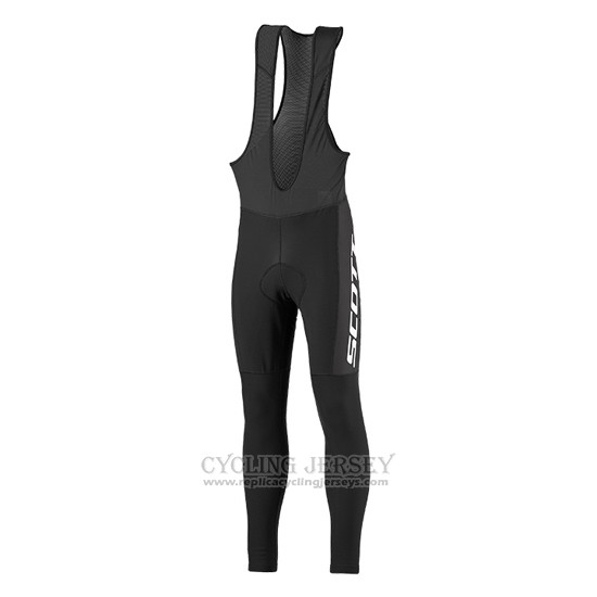 2016 Cycling Jersey Scott Red and Black Long Sleeve and Bib Tight