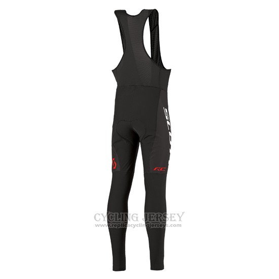 2016 Cycling Jersey Scott Red and Black Long Sleeve and Bib Tight
