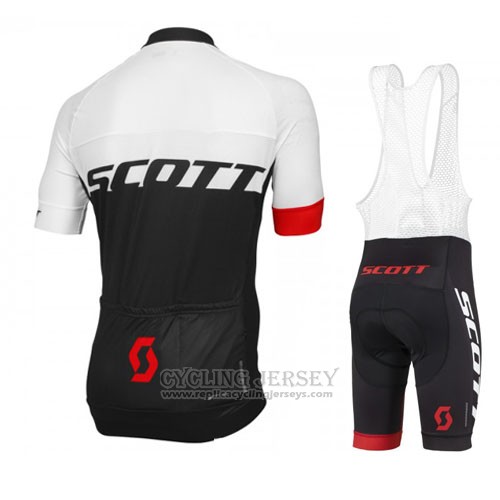 2016 Cycling Jersey Scott Red and White Short Sleeve and Bib Short