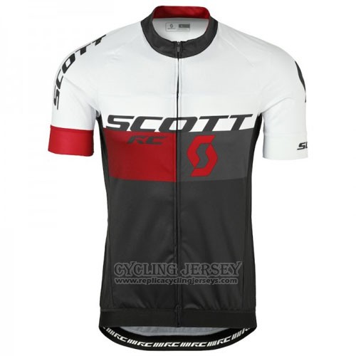 2016 Cycling Jersey Scott Red and White Short Sleeve and Bib Short