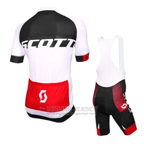 2016 Cycling Jersey Scott White Black Short Sleeve and Bib Short