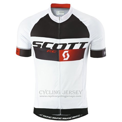 2016 Cycling Jersey Scott White Black Short Sleeve and Bib Short