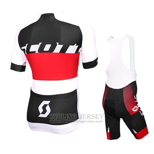 2016 Cycling Jersey Scott White Red Short Sleeve and Bib Short