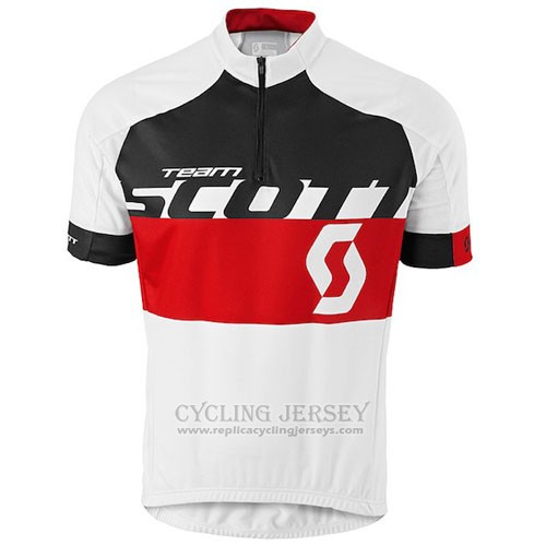2016 Cycling Jersey Scott White Red Short Sleeve and Bib Short
