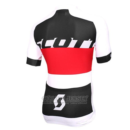 2016 Cycling Jersey Scott White Red Short Sleeve and Bib Short