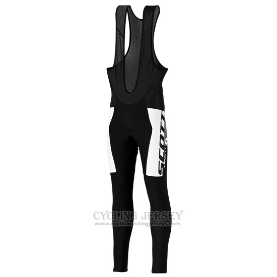 2016 Cycling Jersey Scott White and Black Long Sleeve and Bib Tight