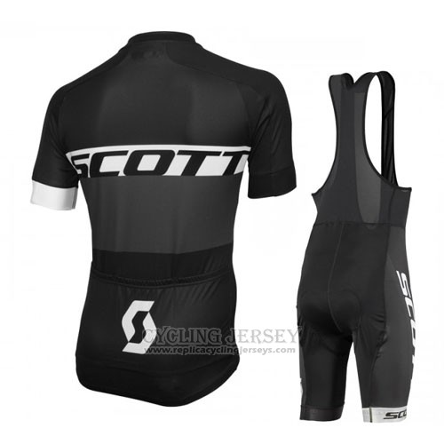 2016 Cycling Jersey Scott White and Black Short Sleeve and Bib Short