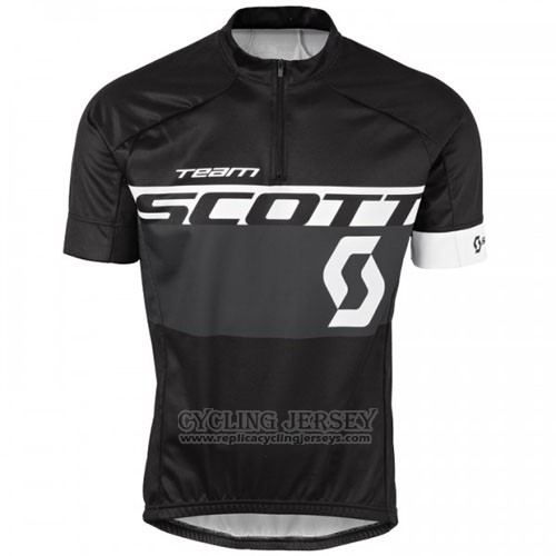 2016 Cycling Jersey Scott White and Black Short Sleeve and Bib Short