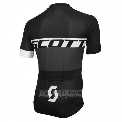 2016 Cycling Jersey Scott White and Black Short Sleeve and Bib Short