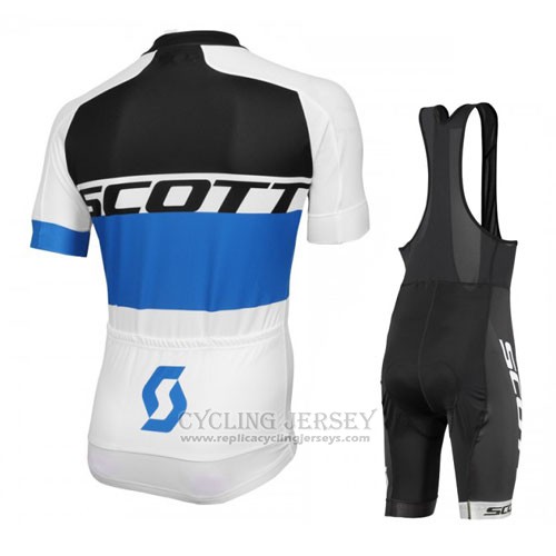 2016 Cycling Jersey Scott White and Bluee Short Sleeve and Bib Short