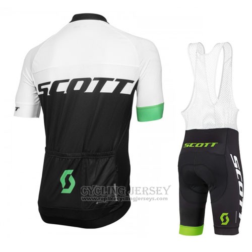 2016 Cycling Jersey Scott White and Green Short Sleeve and Bib Short