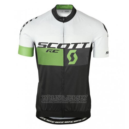 2016 Cycling Jersey Scott White and Green Short Sleeve and Bib Short