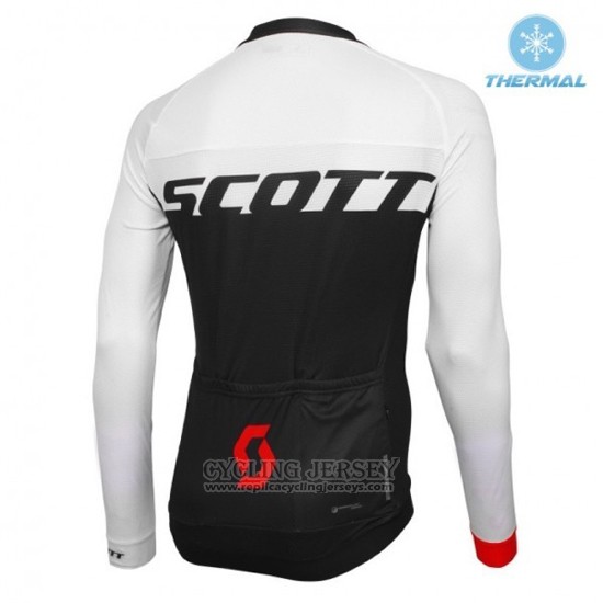 2016 Cycling Jersey Scott White and Red Long Sleeve and Bib Tight