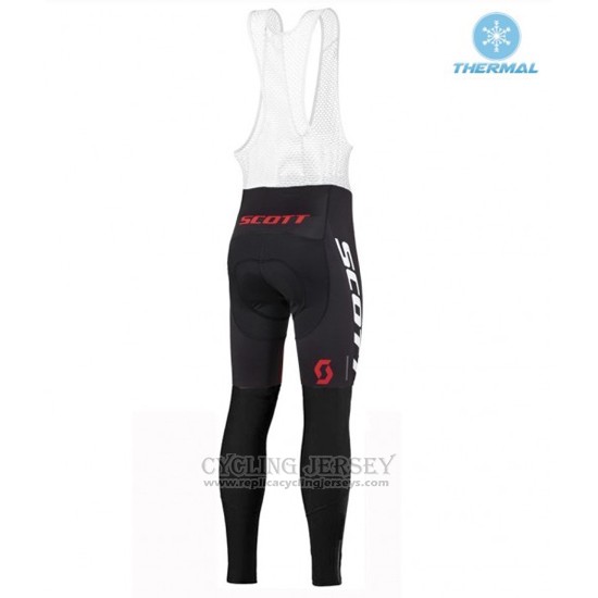 2016 Cycling Jersey Scott White and Red Long Sleeve and Bib Tight