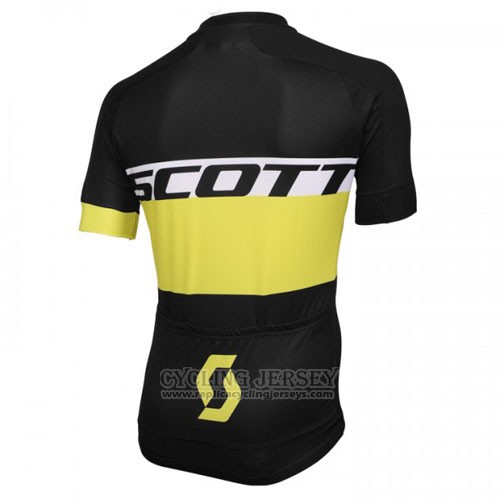 2016 Cycling Jersey Scott Yellow Black Short Sleeve and Bib Short