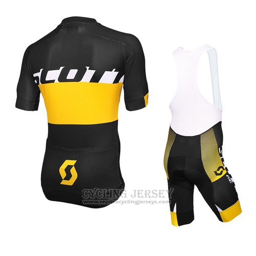 2016 Cycling Jersey Scott Yellow Short Sleeve and Bib Short