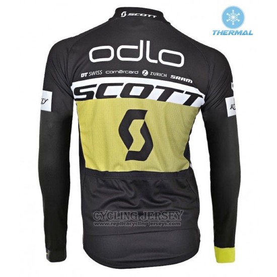 2016 Cycling Jersey Scott Yellow and Black Long Sleeve and Bib Tight