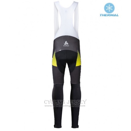2016 Cycling Jersey Scott Yellow and Black Long Sleeve and Bib Tight