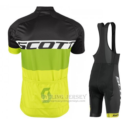 2016 Cycling Jersey Scott Yellow and Black Short Sleeve and Bib Short