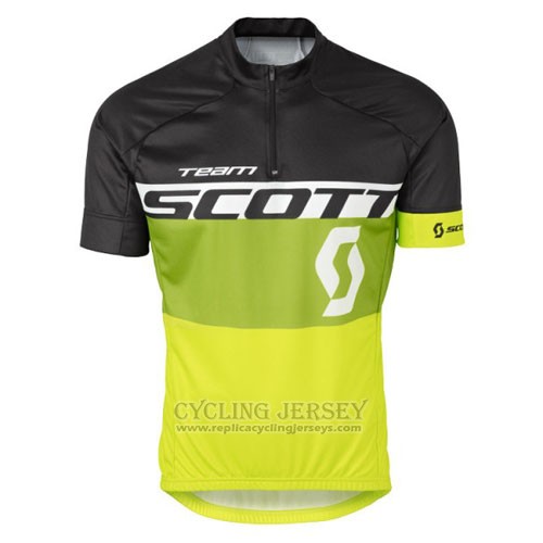 2016 Cycling Jersey Scott Yellow and Black Short Sleeve and Bib Short