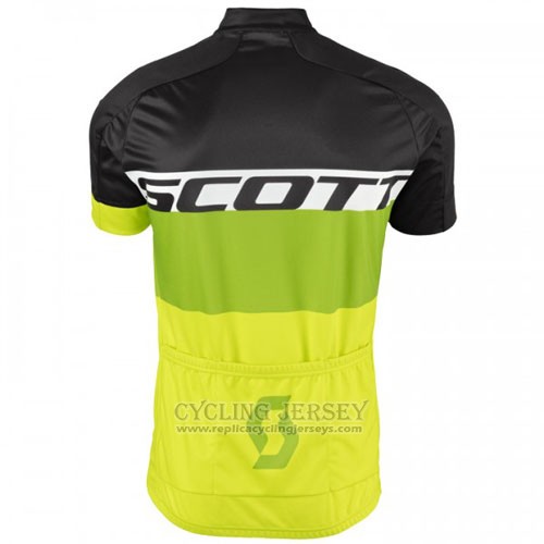 2016 Cycling Jersey Scott Yellow and Black Short Sleeve and Bib Short