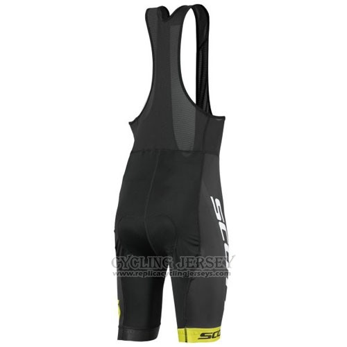 2016 Cycling Jersey Scott Yellow and Black Short Sleeve and Bib Short