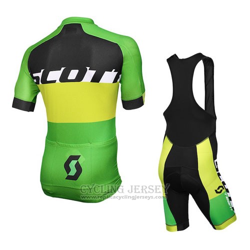 2016 Cycling Jersey Scott Yellow and Green Short Sleeve and Bib Short