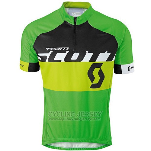 2016 Cycling Jersey Scott Yellow and Green Short Sleeve and Bib Short