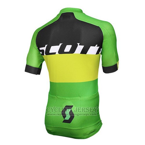 2016 Cycling Jersey Scott Yellow and Green Short Sleeve and Bib Short