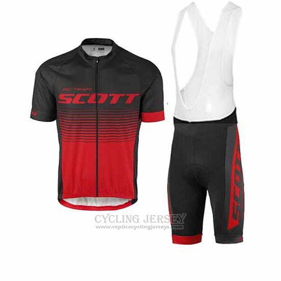 2017 Jersey Scott Black and Red Short Sleeve and Bib Short