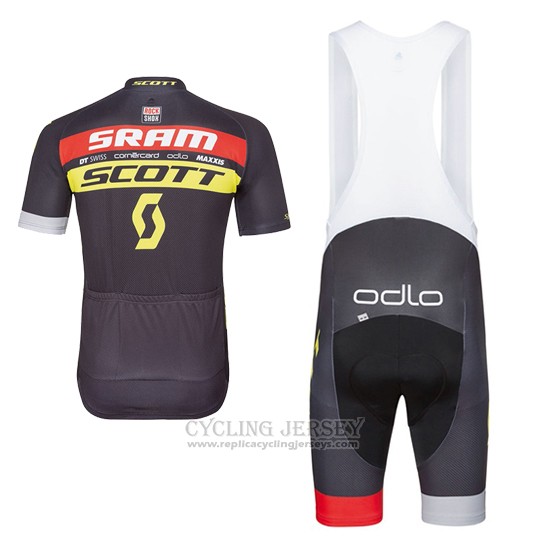 2017 Jersey Scott Black and Yellow Short Sleeve and Bib Short