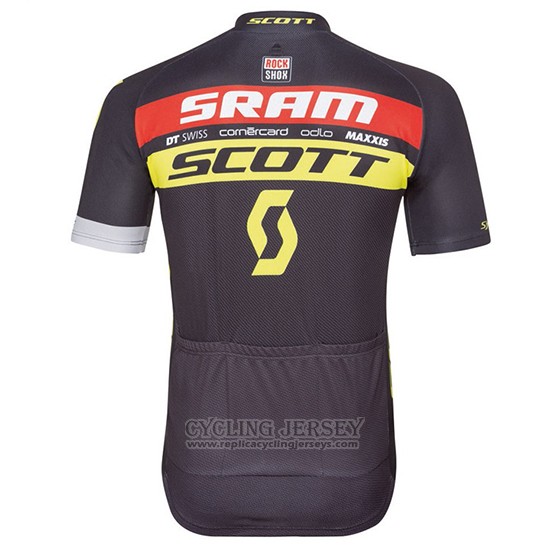 2017 Jersey Scott Black and Yellow Short Sleeve and Bib Short
