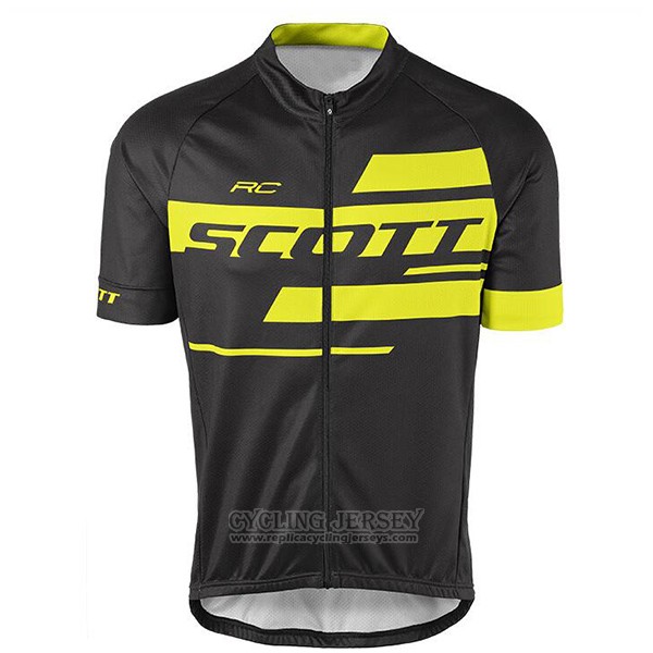 2017 Cycling Jersey Scott Black and Yellow Short Sleeve and Bib Short