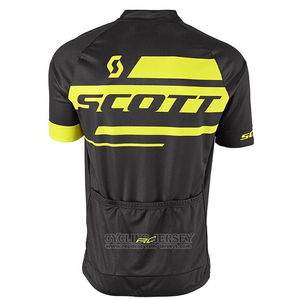 2017 Cycling Jersey Scott Black and Yellow Short Sleeve and Bib Short