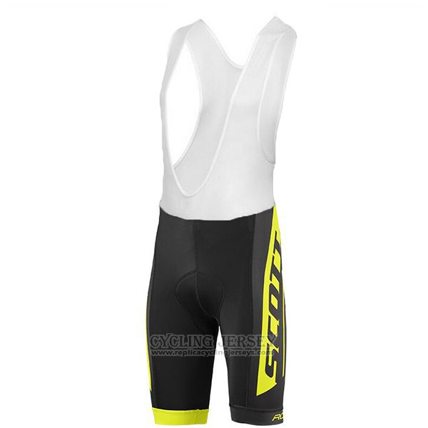 2017 Cycling Jersey Scott Black and Yellow Short Sleeve and Bib Short
