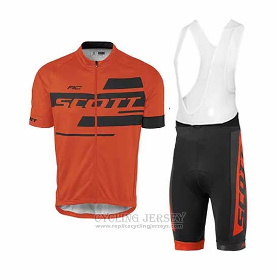 2017 Cycling Jersey Scott Orange Short Sleeve and Bib Short
