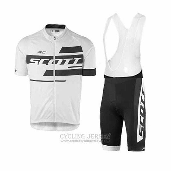 2017 Cycling Jersey Scott White Short Sleeve and Bib Short