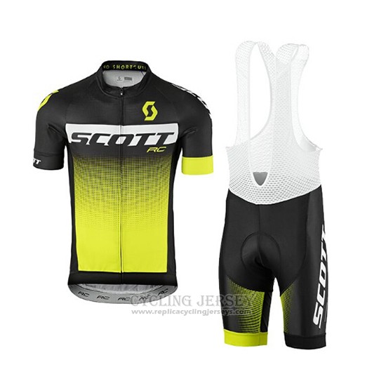2017 Cycling Jersey Scott Yellow Short Sleeve and Bib Short