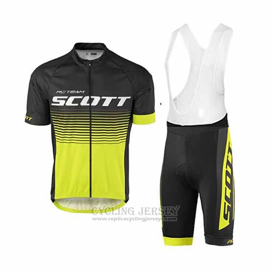 2017 Cycling Jersey Scott Yellow Short Sleeve and Bib Short