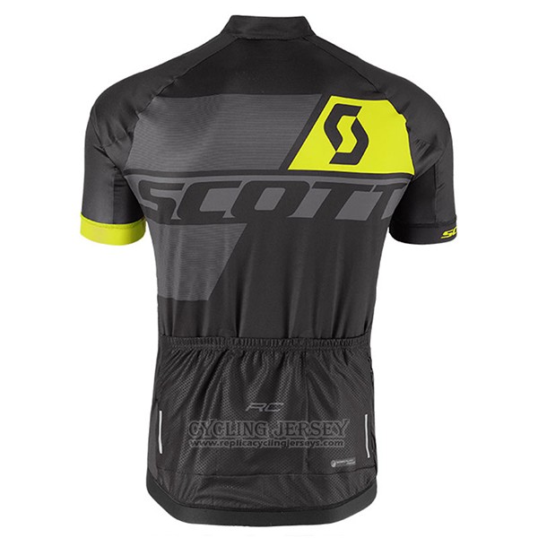 2017 Cycling Jersey Scott Yellow and Black Short Sleeve and Bib Short