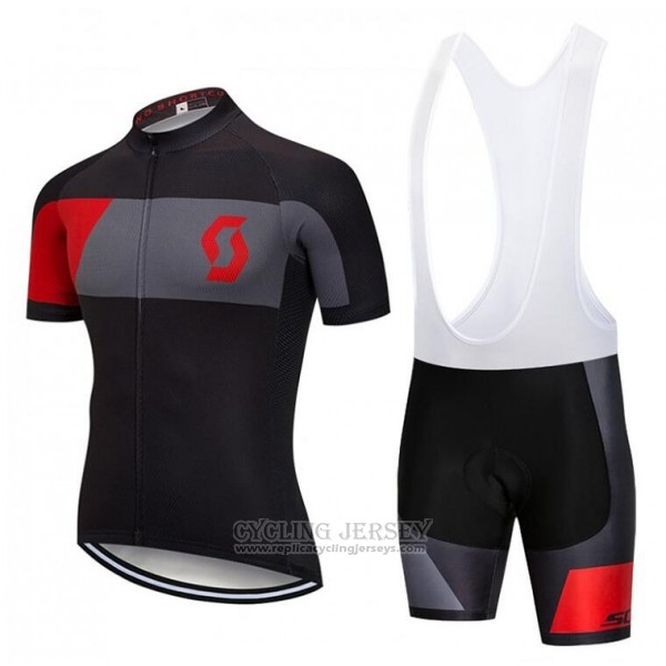 2018 Cycling Jersey Castelli Gray Red Black Short Sleeve and Bib Short