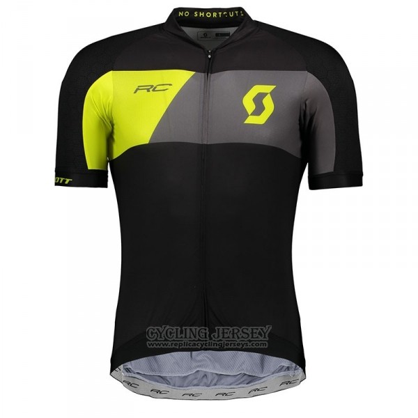 2018 Cycling Jersey Castelli Gray Yellow Black Short Sleeve and Bib Short