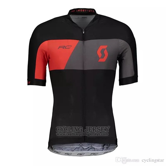 2018 Cycling Jersey Scott Black Gray Short Sleeve and Bib Short
